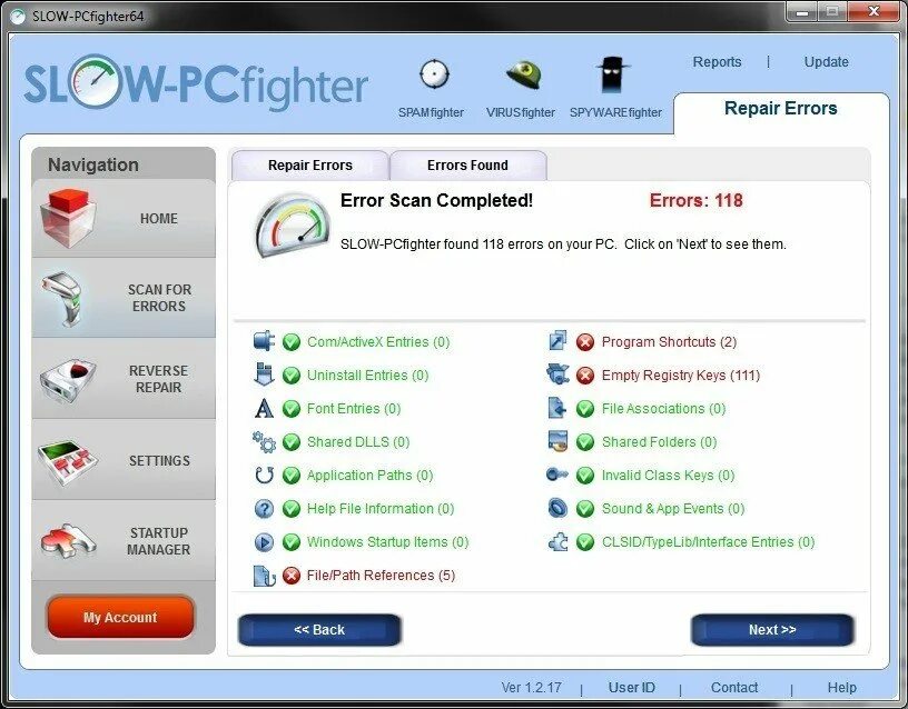 Invalid class. Slow-PCFIGHTER. Slow-PCFIGHTER похожие программы. SPYWAREFIGHTER. Ошибка 00654.