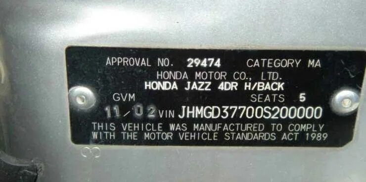 VIN code автомобиля Хонда фит 2002. VIN Honda CB 1000r. Honda CRV табличка VIN. VIN номер Хонда фит 2003г.