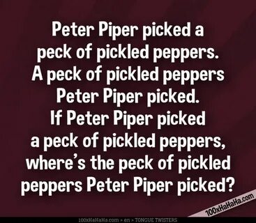 Скороговорка pickled pepper