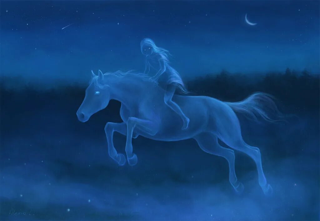 Луна и всадник. Лошадь ночью. Всадник ночь. Лунный всадник.