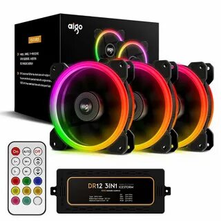 Bộ tản nhiệt Aigo DR12Pro 3 Fan+ 1Hub+ 1Remote chính hãng - Quạt tản nhiệt ...