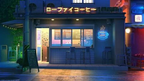 LoFi wallpaper, cafe, Asian, digital art, artwork, coffee Aesthetic desktop wall