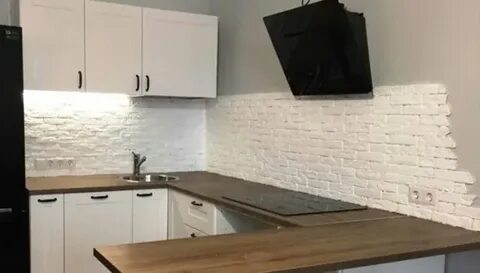 Стеновая панель кухни кирпич
