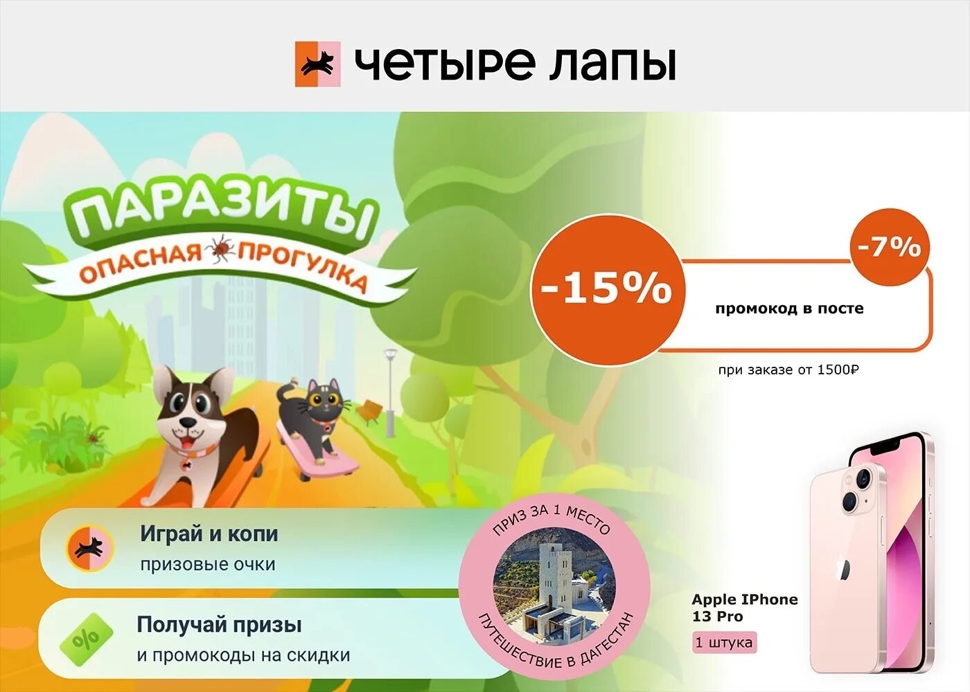 4 лапы на первый заказ