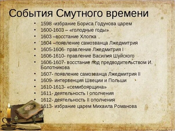 Основные события смутного времени 1603-1604.. Хронология смутного времени 1604-1618. Смута в России основные даты и события. Основные события смуты таблица. Перечислите события смутного времени