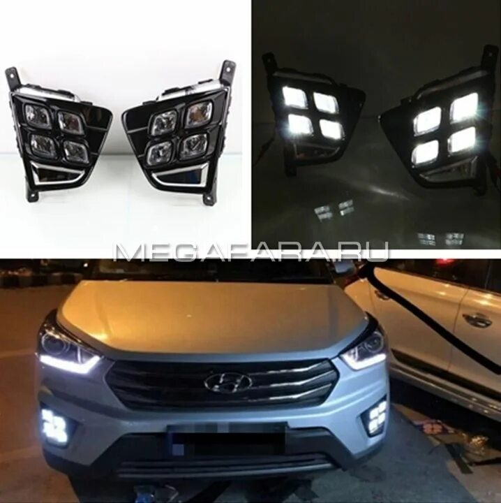 Противотуманные фары хендай крета. Хундай Крета ходовые огни 2020. ПТФ Hyundai Creta. Дневные ходовые огни Хендай Крета. Туманки диодные Хендай Крета.