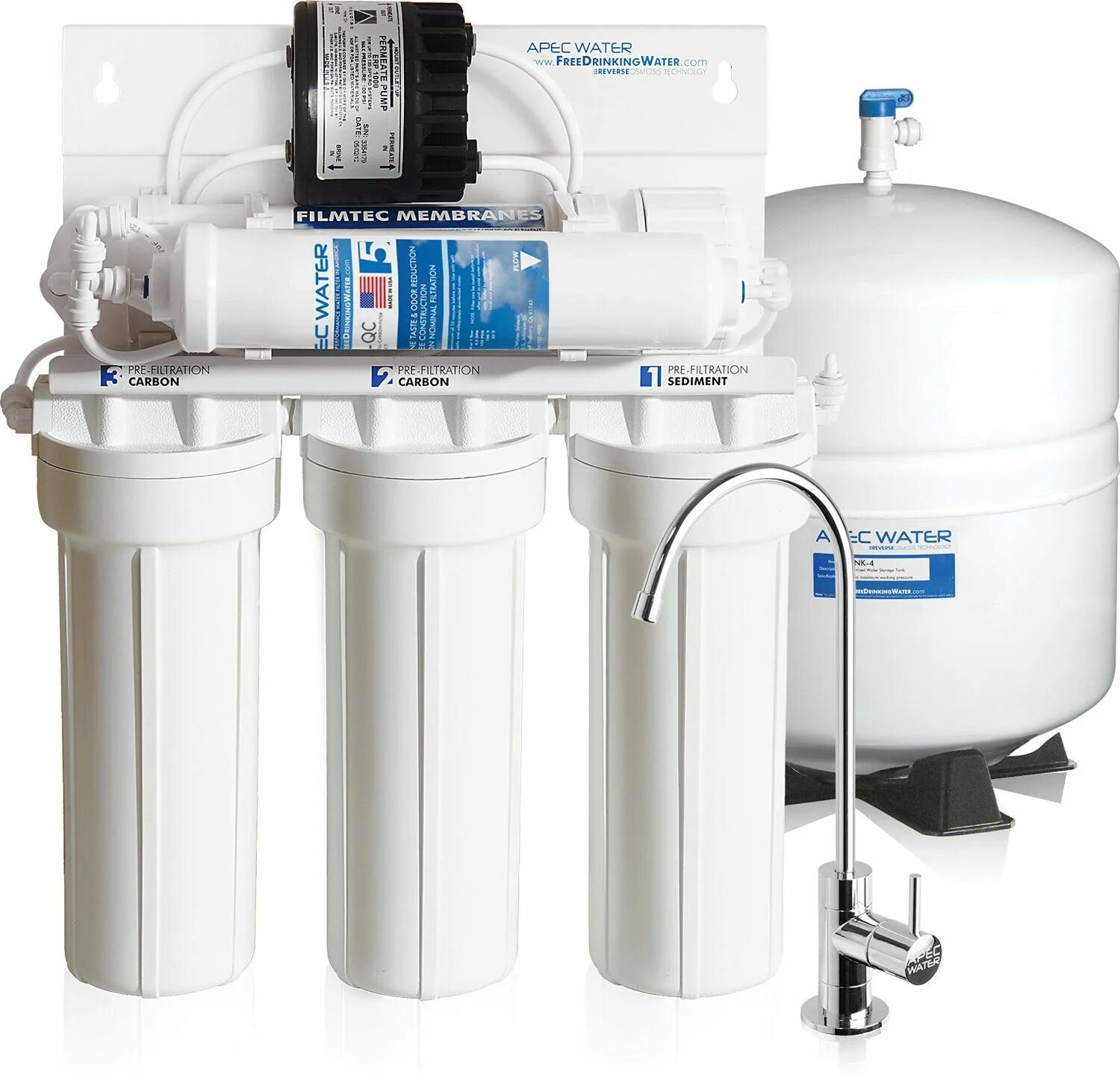 Reverse osmosis water. Reverse osmosis water purification system.