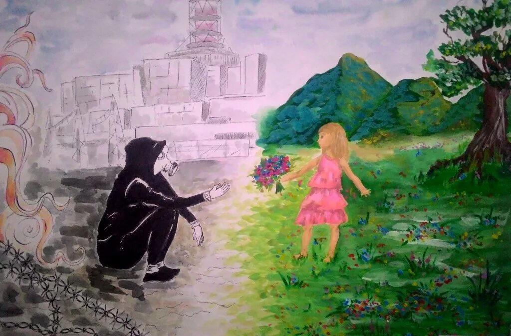 чернобыль глазами детей. детские рисунки на тему чернобыль. чернобыль катастрофа глазами детей. рисунок на чернобыльскую тему. чернобыль глазами детей конкурс.