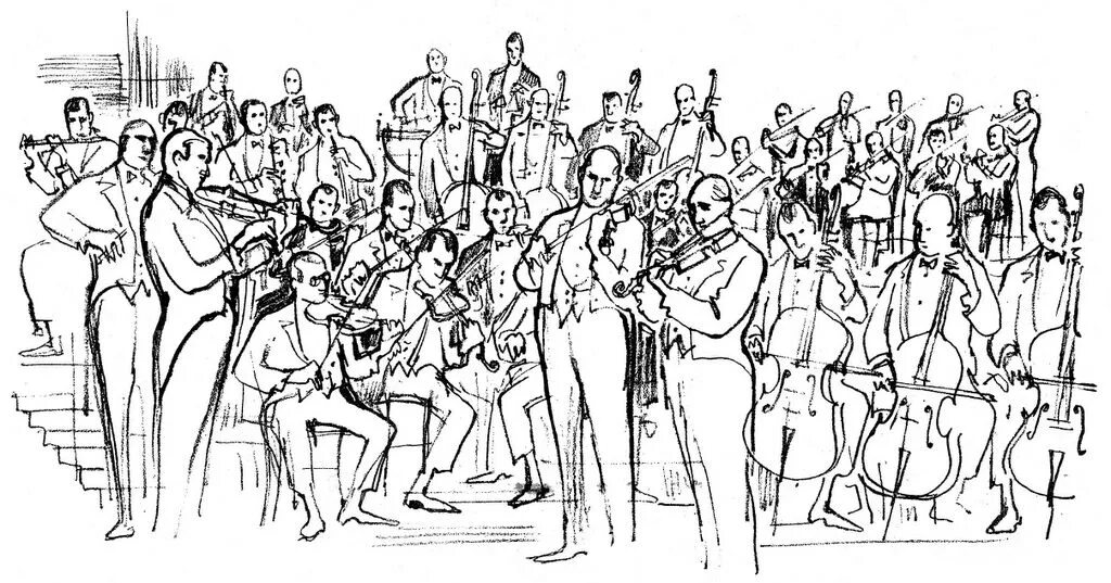 Оркестр для детей. Нарисовать оркестр. Зарисовка оркестра. Симфоническая зарисовка. Оркестр иллюстрация.