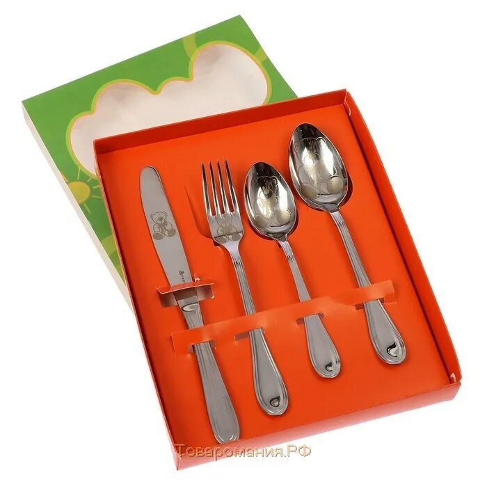 Столовые приборы с зеленой ручкой. Набор столовый 4 предмета. Столовый набор galegard 4 предмета. Столовые приборы с ручками салатового цвета. Набор столовых приборов zpt international.