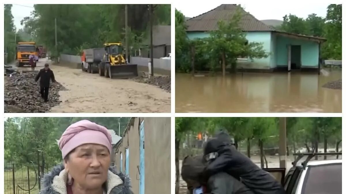 Наводнение Казахстан село Соловьево трактор.