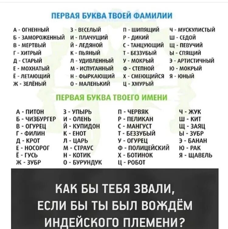 Слово 5 букв 2 р последняя а. Имена индейцев. Как бы тебя звали если. Если бы тебя звали индейцы. Индейские клички по имени и фамилии.