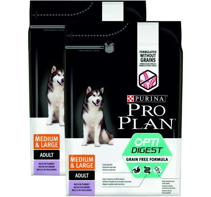 Корм Purina Pro Plan беззерновой для собак. Пурина Проплан беззерновой для собак. Проплан для собак Медиум лардж Эдалт. Проплан для средних собак с индейкой. Корм pro plan для средних пород