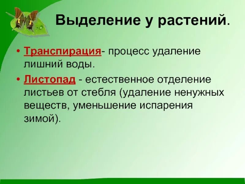 Процесс природного избавления от лишнего