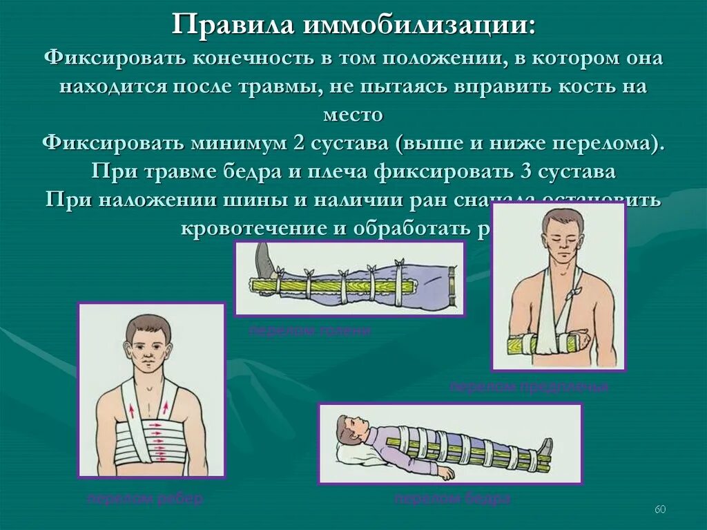 Какие обезболивающие можно при переломе. Транспортная иммобилизация при переломе костей конечностей. Иммобилизация конечности при переломе. Алгоритм оказания ПМП при закрытом переломе. Транспортная иммобилизация при закрытом переломе плюсневой кости.