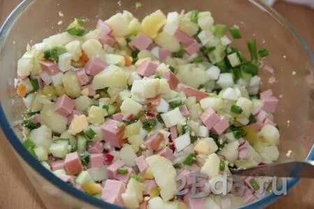Калорийность окрошки с колбасой и картошкой