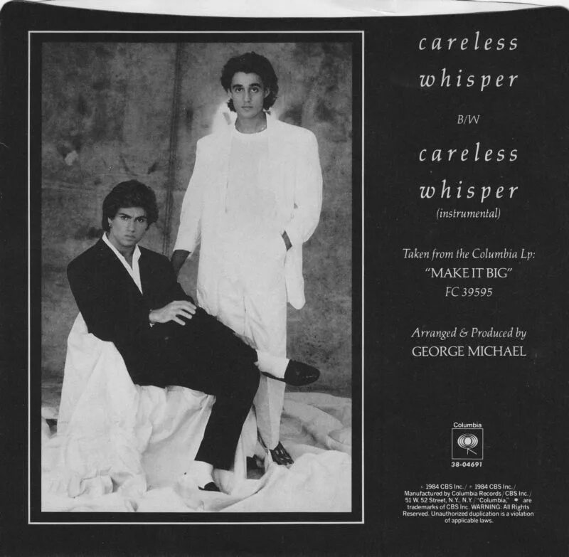 Песня джорджа майкла careless. "George Michael & Wham" 1984' "Careless Whisper". George Michael - Careless Whisper обложка альбома. George Michael Careless Whisper перевод.