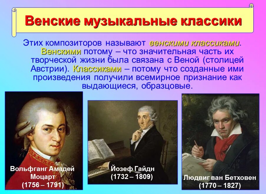 Произведения классической музыки названия. Венская классическая школа Гайдн. Венские классики. Какие композиторы Венские классики. Композиторы Венской классической.