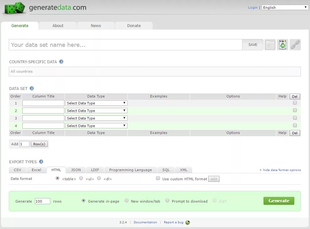 Ordered set c. Генератор данных. generate test data. row data примеры. set data type.