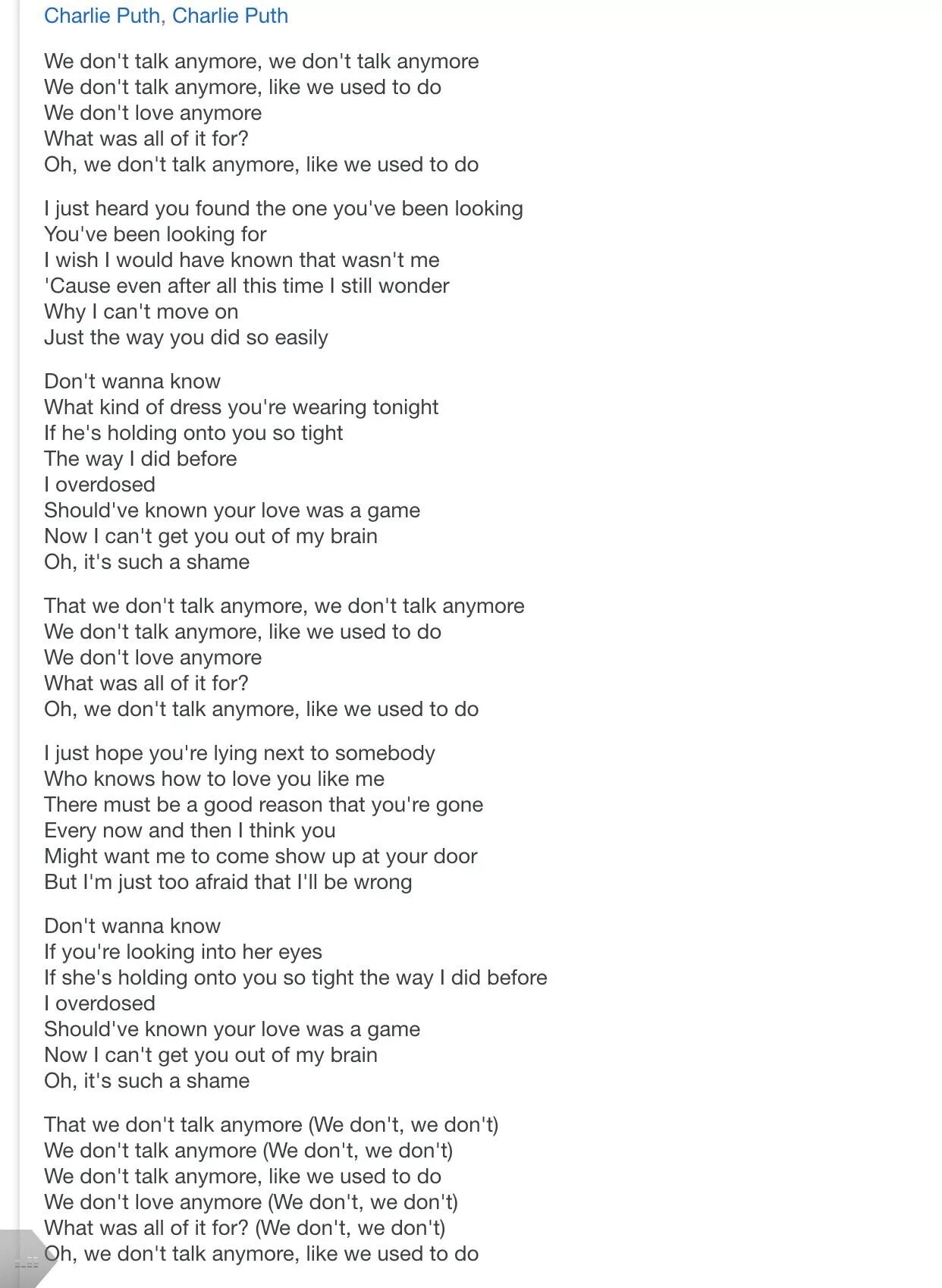 We don't talk anymore текст. Песня we don't talk anymore текст. We don't talk anymore Charlie Puth текст. We don’t talk anymore Чарли пут. Like you know way