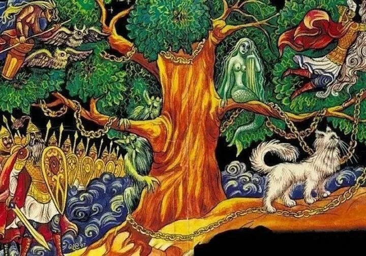 Лукоморье главные герои. Дуб зеленый. сказки пушкина. лукоморье картинки. пушкин сказка о медведихе.