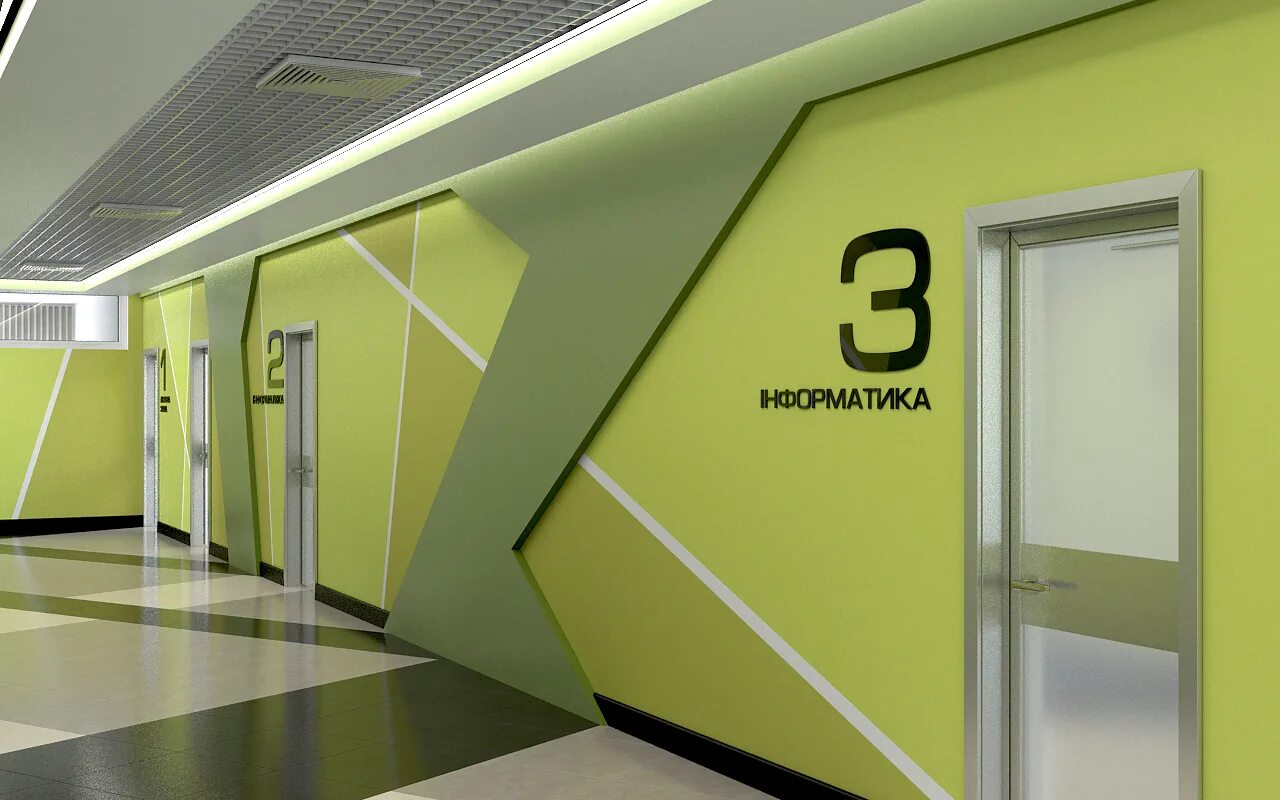 Программа коридор. Интерьер коридора в колледже. дизайн коридоров школы 2025. цвет стен в коридоре офиса. двери для учебных заведений.