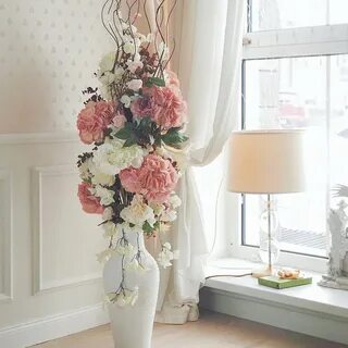 Как создать элегантный цветочный композицию в высокой вазе с искусственными ...