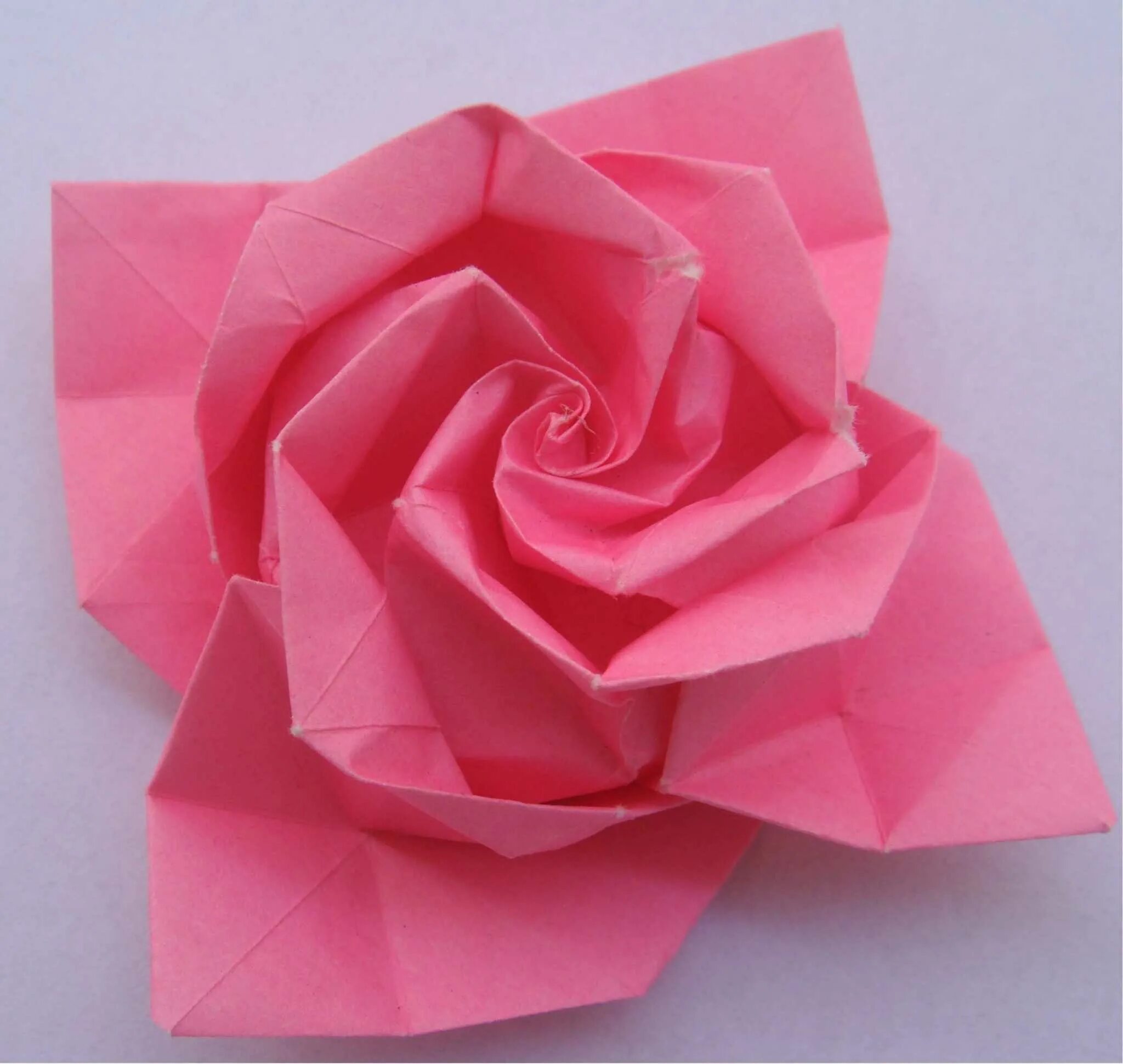 Как сделать из бумаги оригами без клея. Оригами Розочка.