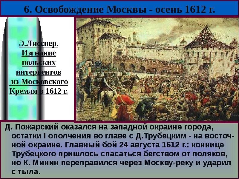 Освобождение москвы от поляков в 1612