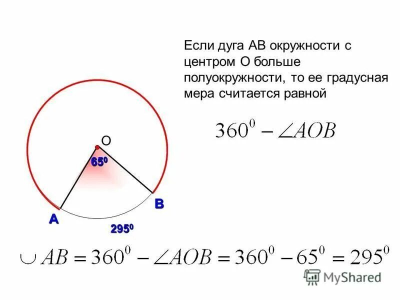 Диаметр окружности с центром 0. Градусная мера дуги окружности формула. Градусная мера полуокружности. Чему равна градусная мера дуги.