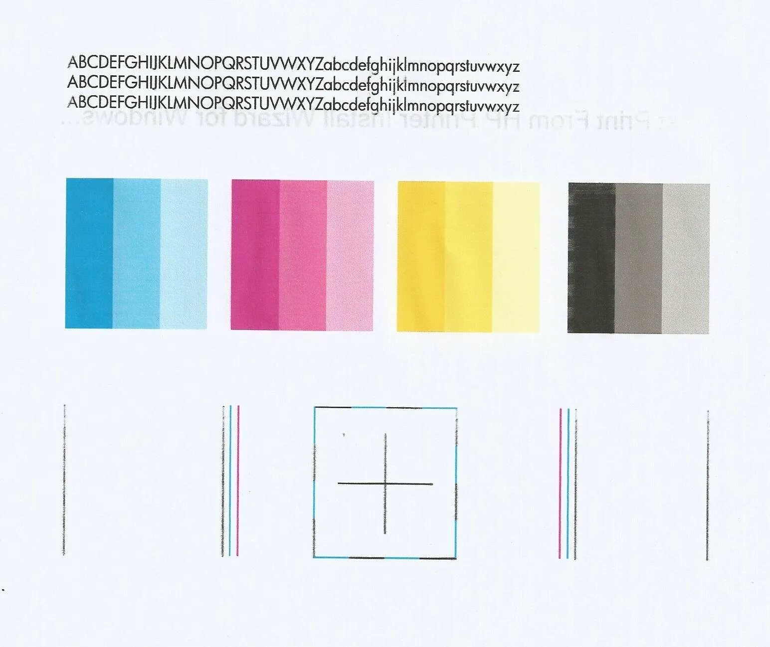 Пример печати принтера. Тест принтера 4 цвета Epson. Тест печати струйного принтера Epson 4 цвета.