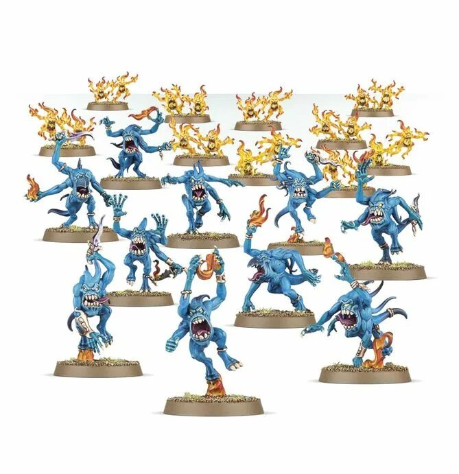 Blue daemons. Brimstone horrors of tzeentch. warhammer daemons of tzeentch pink horrors. age of sigmar tzeentch. warhammer 40000 демоны тзинча миниатюры.