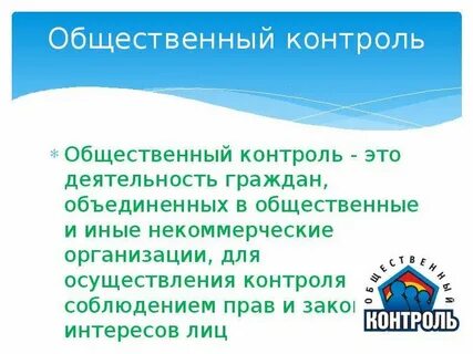 Лекция общественный контроль