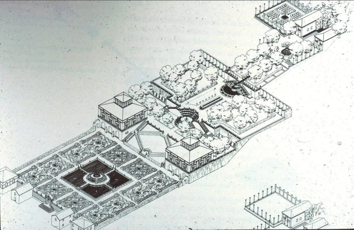 Эпоха возрождения план. Вилла Ланте план. Вилла Ланте аксонометрия. Вилла Ланте Италия план. Сады виллы Ланте, Италия.