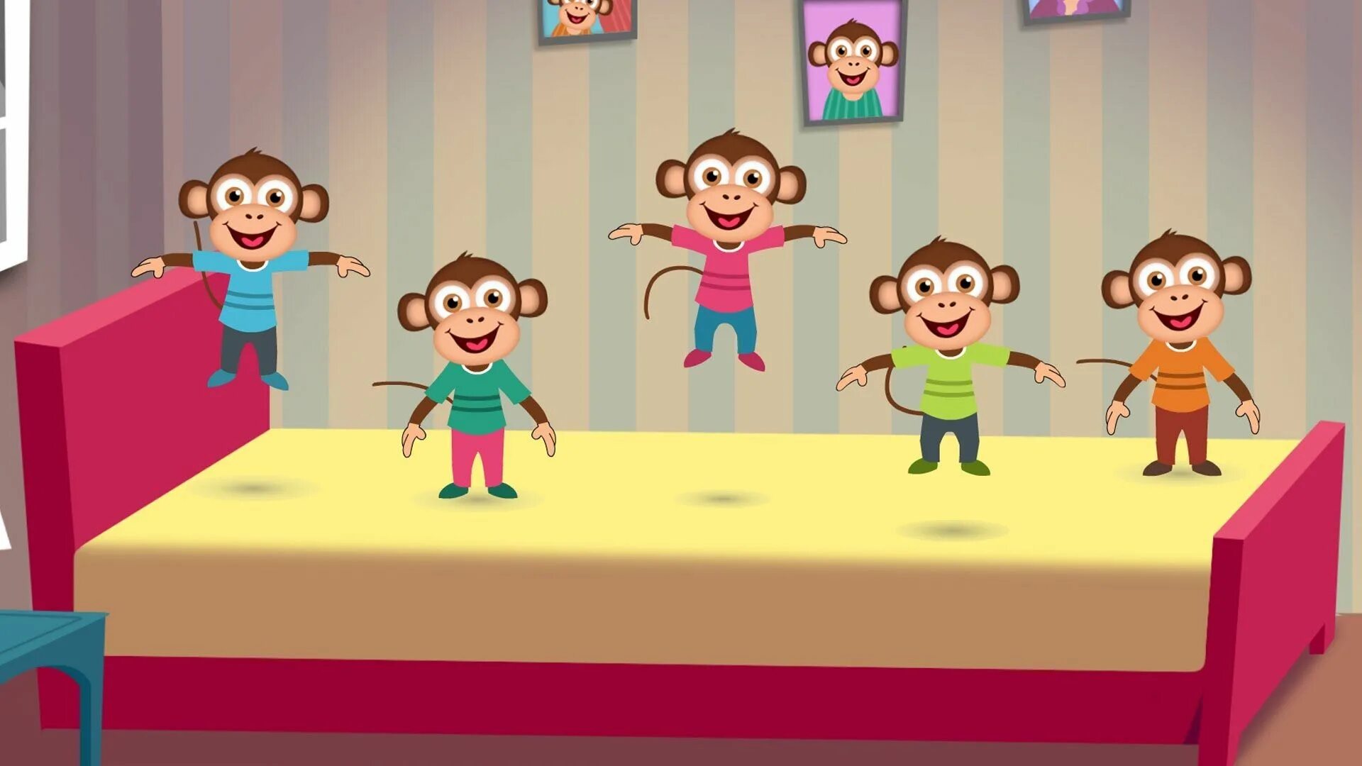 Пять обезьянок прыгали. 5 little monkeys jumping on the bed игры. обезьянки прыгают на кровати. пять обезьянок прыгали в кроватке. прыгали в кроватке.