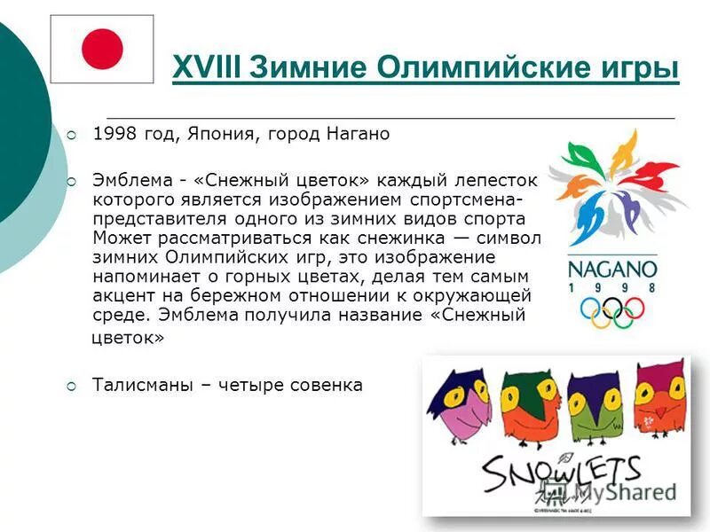 Зимняя олимпийская игра 1998 года. Эмблема игр в Нагано 1998. Талисман Олимпийских игр 1998. Талисман Олимпийских игр Нагано.