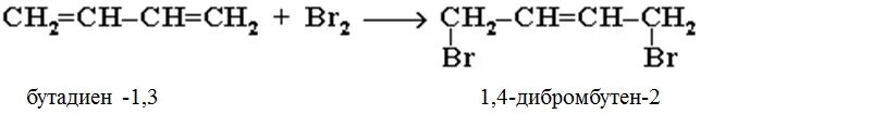 Уравнение реакции бутадиена 1 3. Гидрогалогенирование дивинила. Гидробромирование бутадиена-1.3. Бутадиен 1 3 обесцвечивает бромную воду. Бутадиен 1 3 плюс водород.