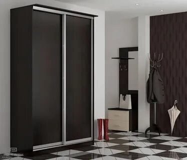 Темные шкафы в прихожей