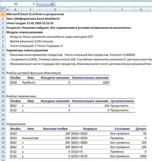Отчет решение