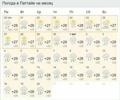 Погода в паттайе в ноябре 2024 года