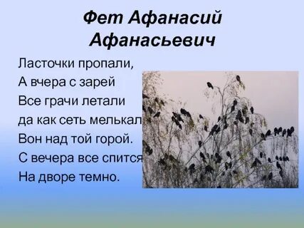 Грачи улетели стихотворение