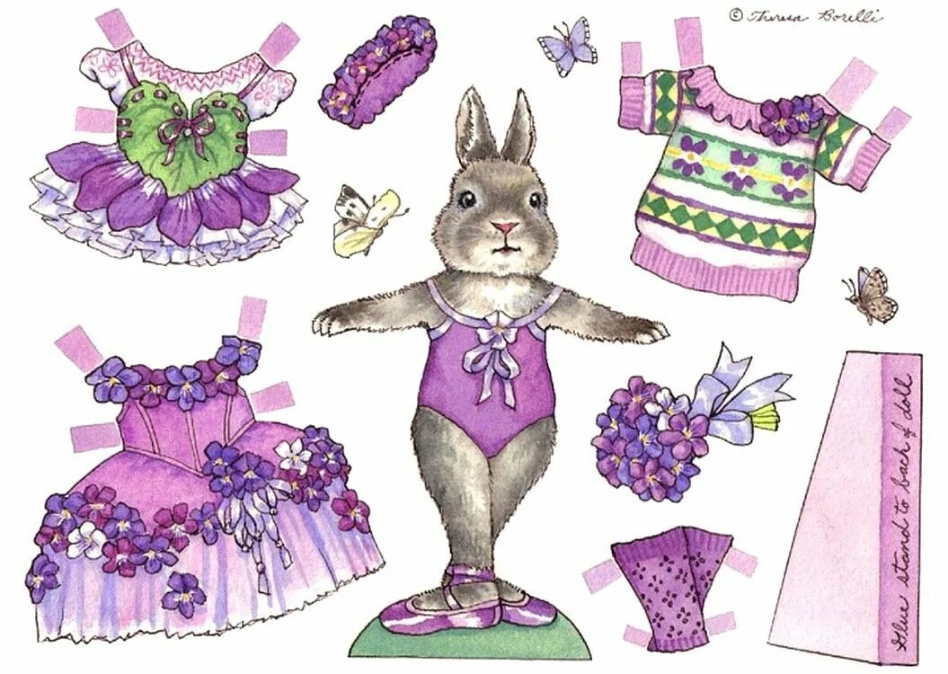 Бумажные зверюшки с одеждой. Бумажные животные с одеждой. Бумажный кролик с одеждой. Бумажные куклы с животными.