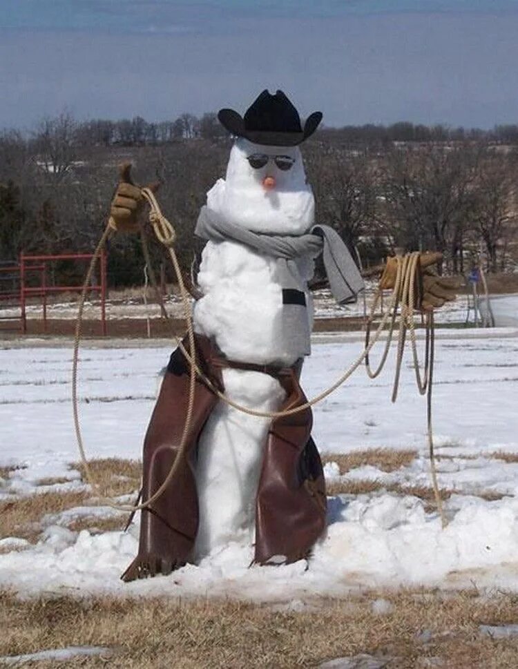 Смешные Снеговики. Снеговик ковбой. Техасский Снеговик. Снеговик извращенец. Смешные варианты