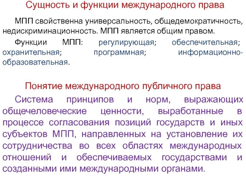 Функции международного пра.