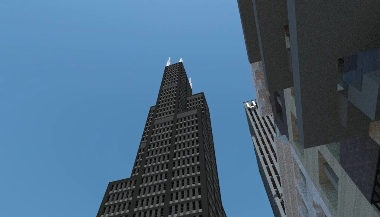 Уиллис-Тауэр майнкрафт. Willis Tower Minecraft. Небоскреб майнкрафт из стекла. Небоскрёбы в майнкрафт стекло.