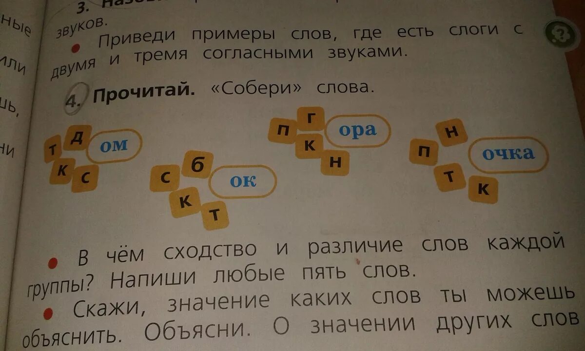 Слово из 5 первая м вторая и. Прочитай слова каждой группы. Прочитайте в чём сходство и различие слов в каждой паре. Пять любых слов. Прочитай Собери слова в чём сходство и различие слов каждой группы.