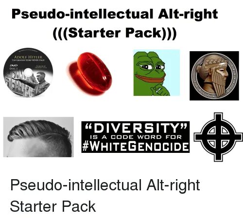Nazi Starter Pack. Alt right Starter Pack. Pseudo-intellectual юмор.