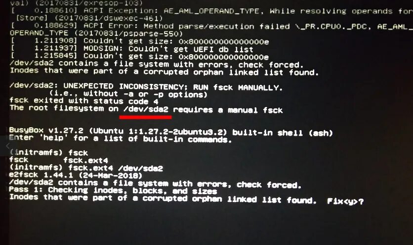 Fsck. Ubuntu initramfs ошибка. Initramfs команда перезагрузки. E2fsck проверка диска. Force check