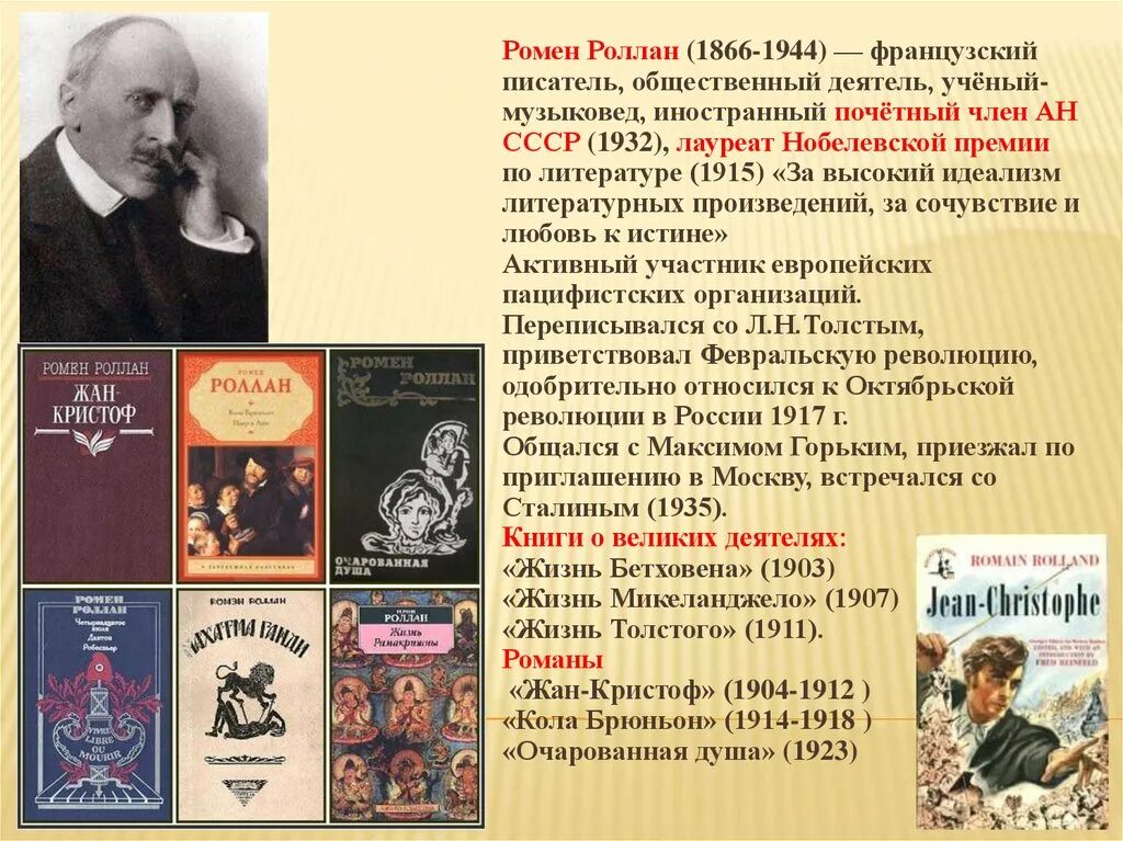 Ромен Роллан, писатель. 29 Января родился Ромен Роллан. 1866 — Ромен Роллан книги. Французский произведение Автор.