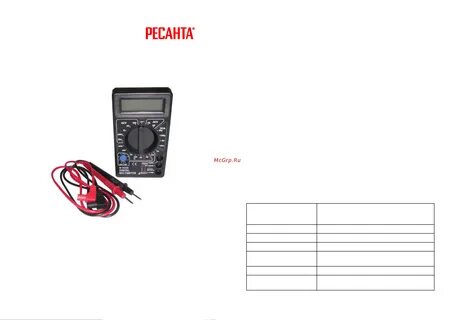 Инструкция по эксплуатации ресанта